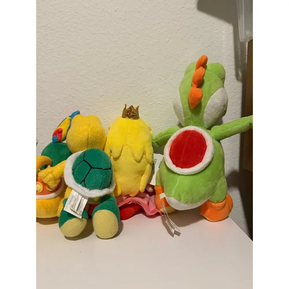 Super Mario Bros Nintendo Stuffed Plush Lot of 5 Mario Yoshi Lemmy Koopa peaches